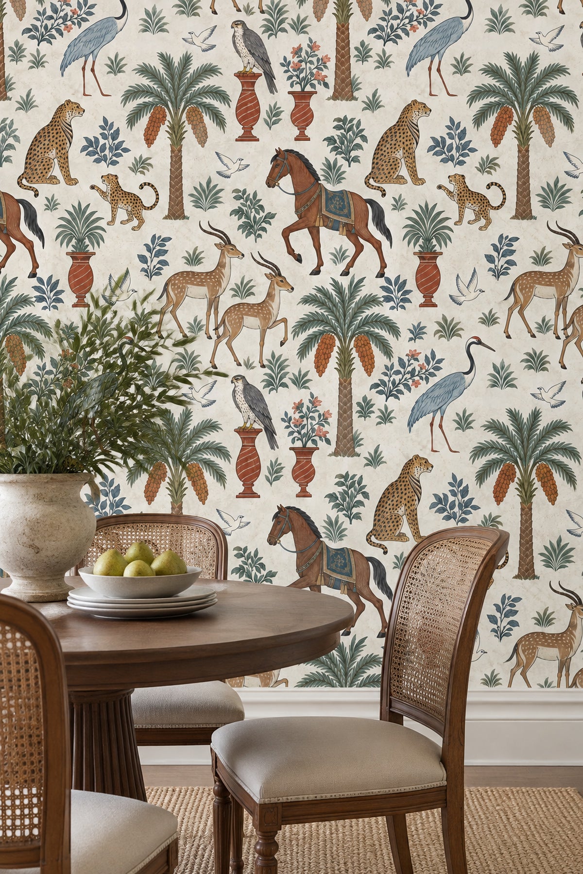 Cheetahs And Gazelles Wallpaper Exotic Garden Ivory