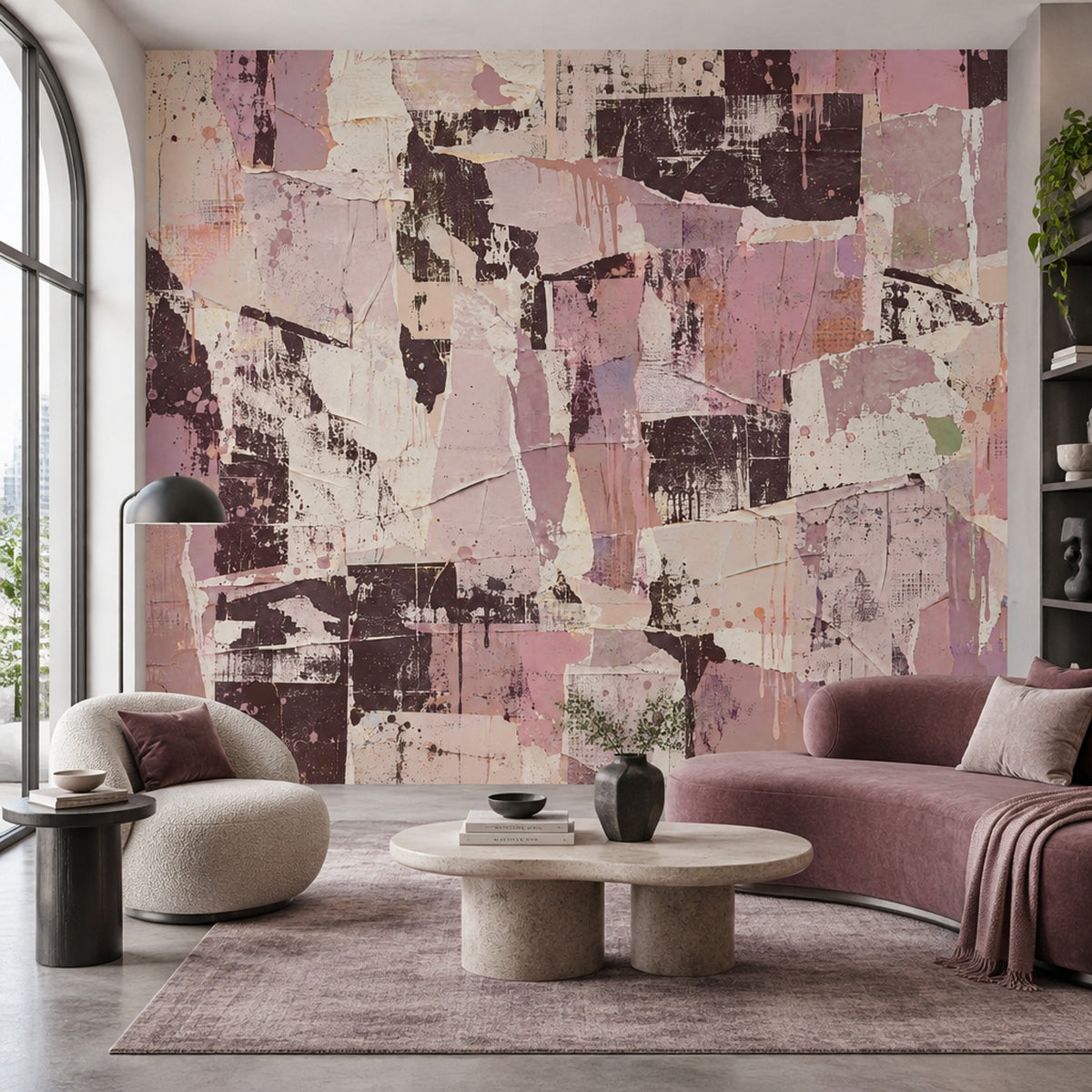 Torn Paper Collage Wallpaper Grunge Texture Wall Mural