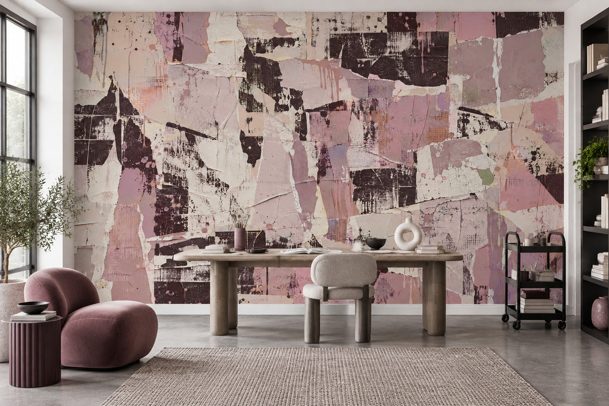 Torn Paper Collage Wallpaper Grunge Texture Wall Mural