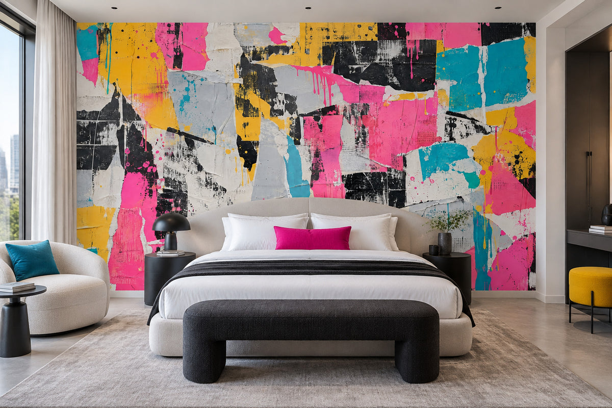 Torn Posters Collage Wallpaper Graffiti Grunge Wall Mural