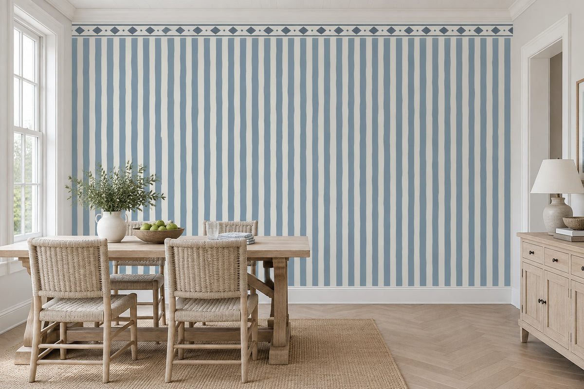 Vertical Stripe Border Wallpaper Classic Geometric Wall Mural
