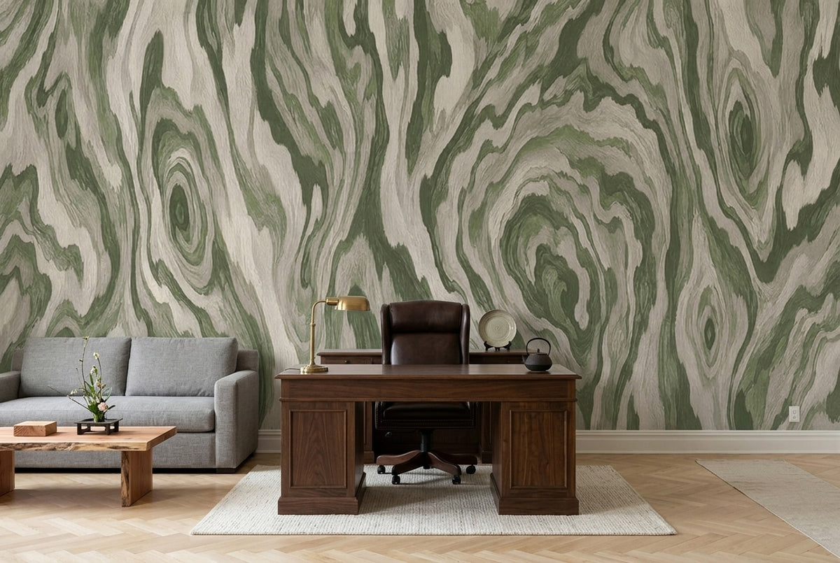 Green Wood Grain Wallpaper Rustic Modern Wall Mural