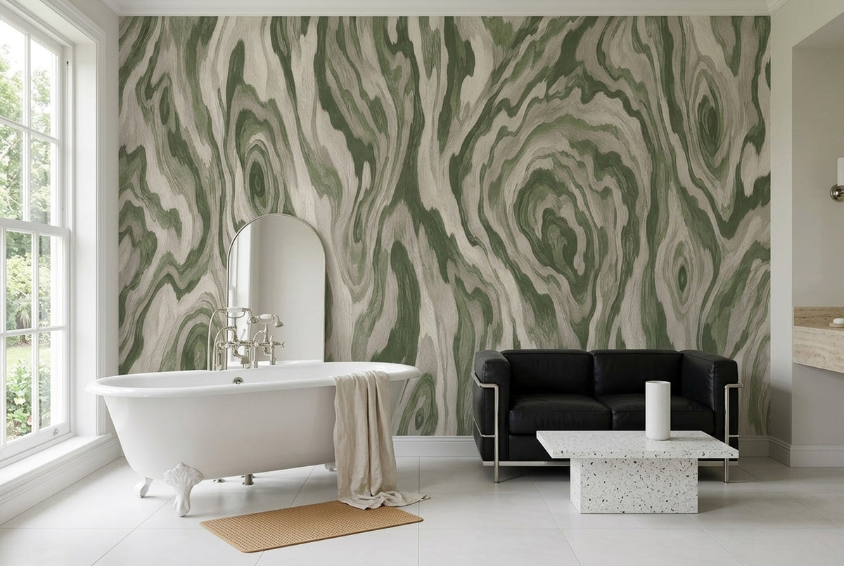 Green Wood Grain Wallpaper Rustic Modern Wall Mural