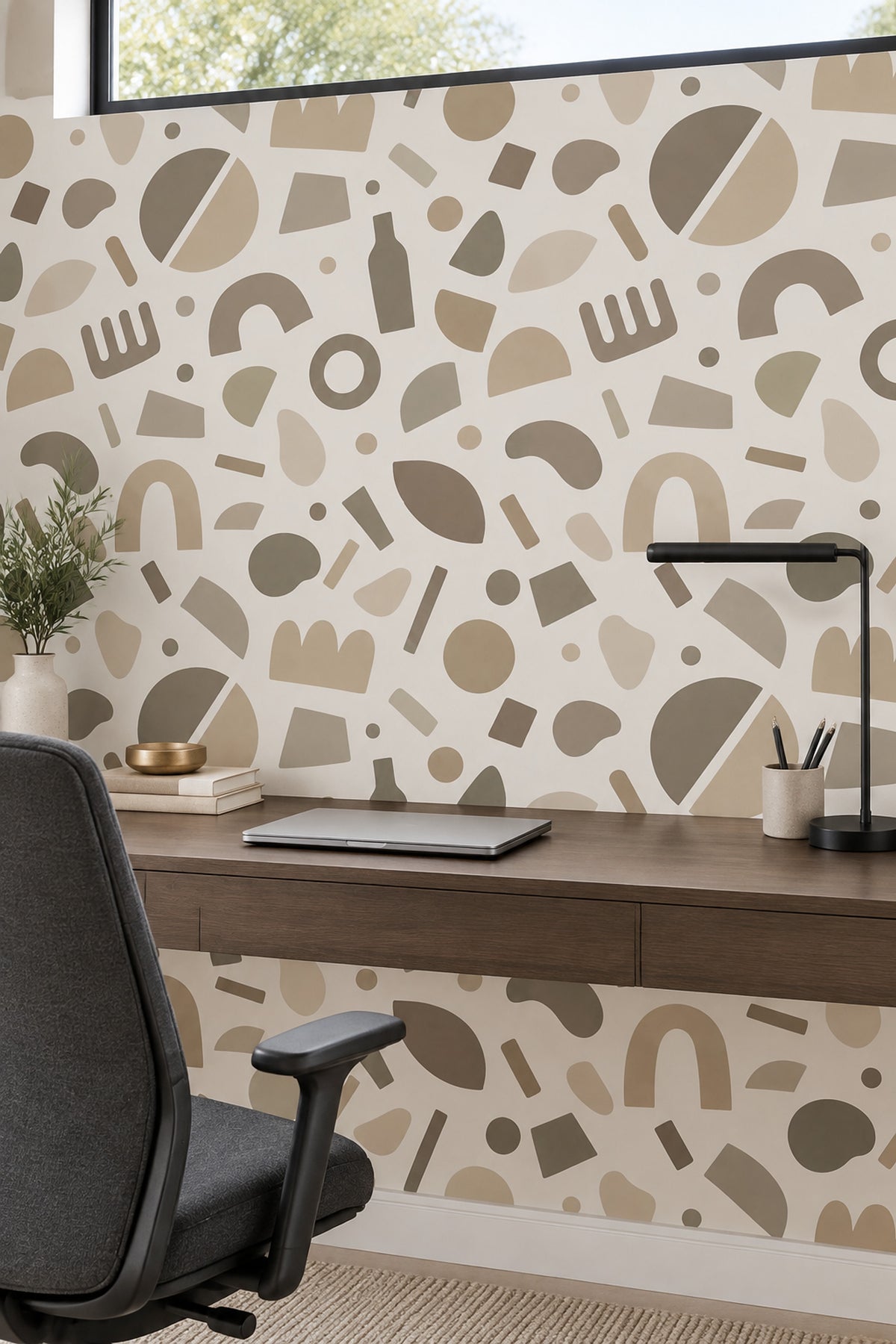 Neutral Arches And Circles Wallpaper Beige Ivory Abstract Geometric
