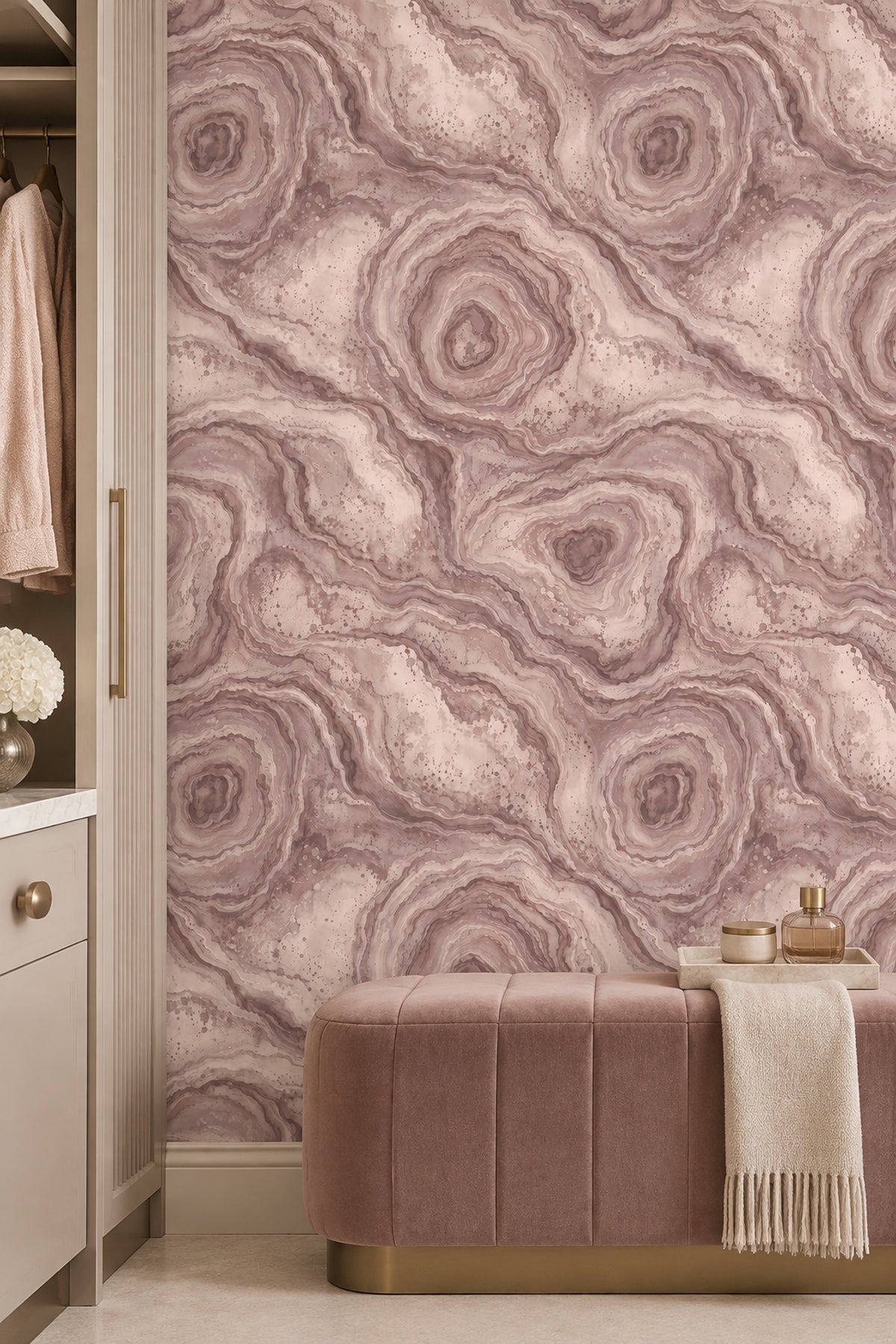 Pink Marble Agate Ring Wallpaper Mauve Watercolor Stone Texture