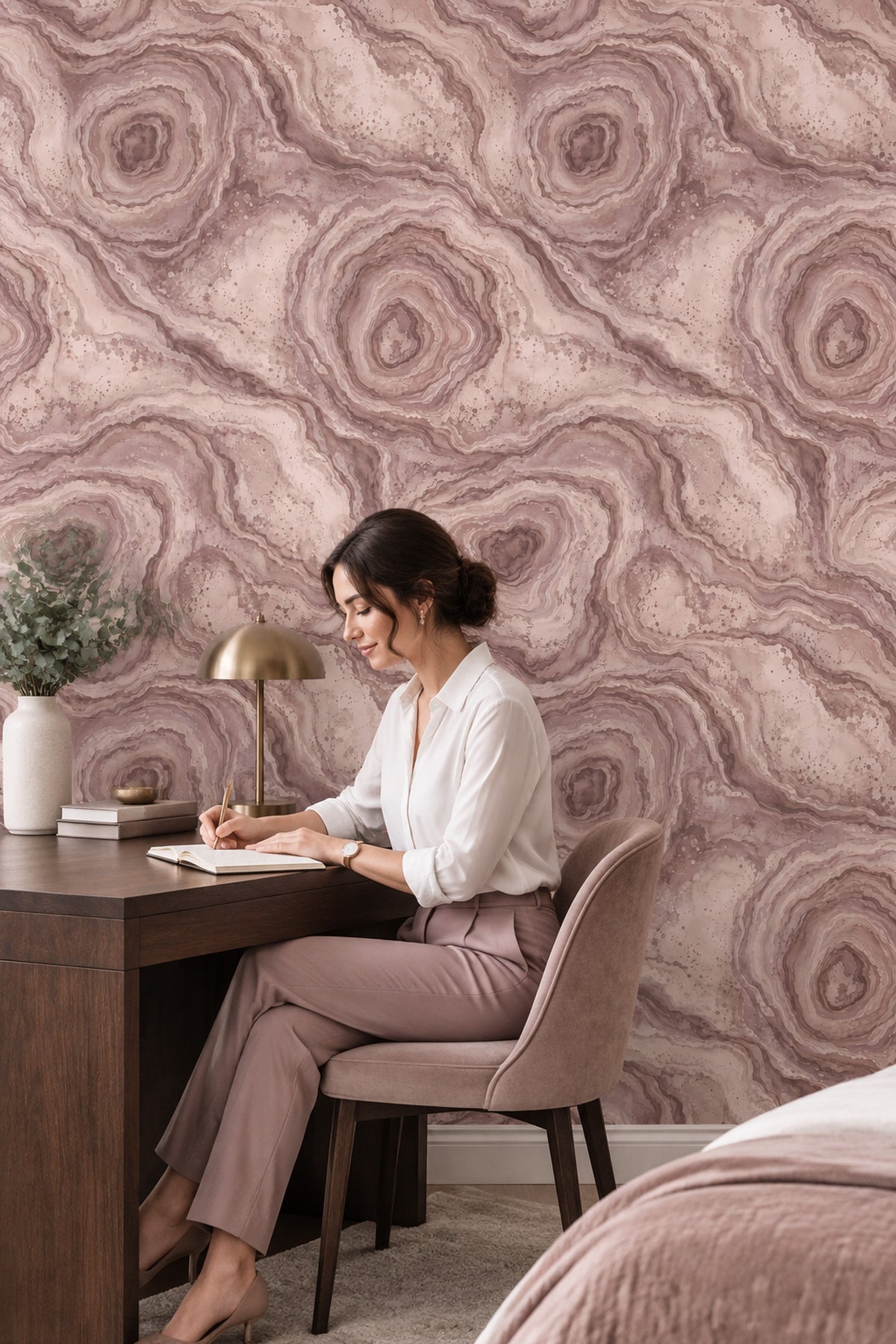 Pink Marble Agate Ring Wallpaper Mauve Watercolor Stone Texture