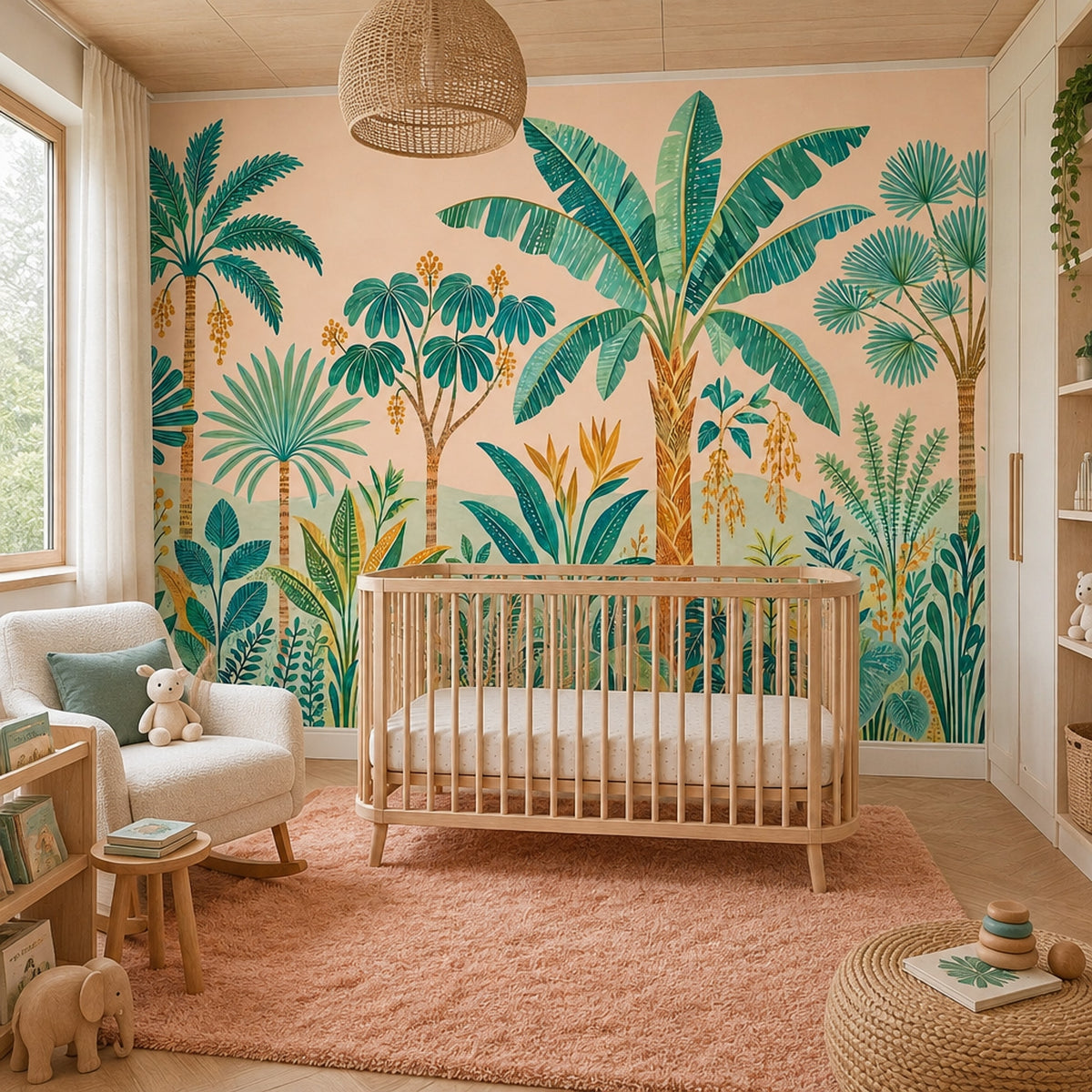 Tropical Palm Trees Wallpaper Retro Botanical Wall Mural