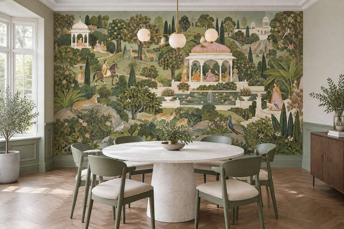 Mughal Garden Pavilion Wallpaper Indian Palace Scene Wall Mural