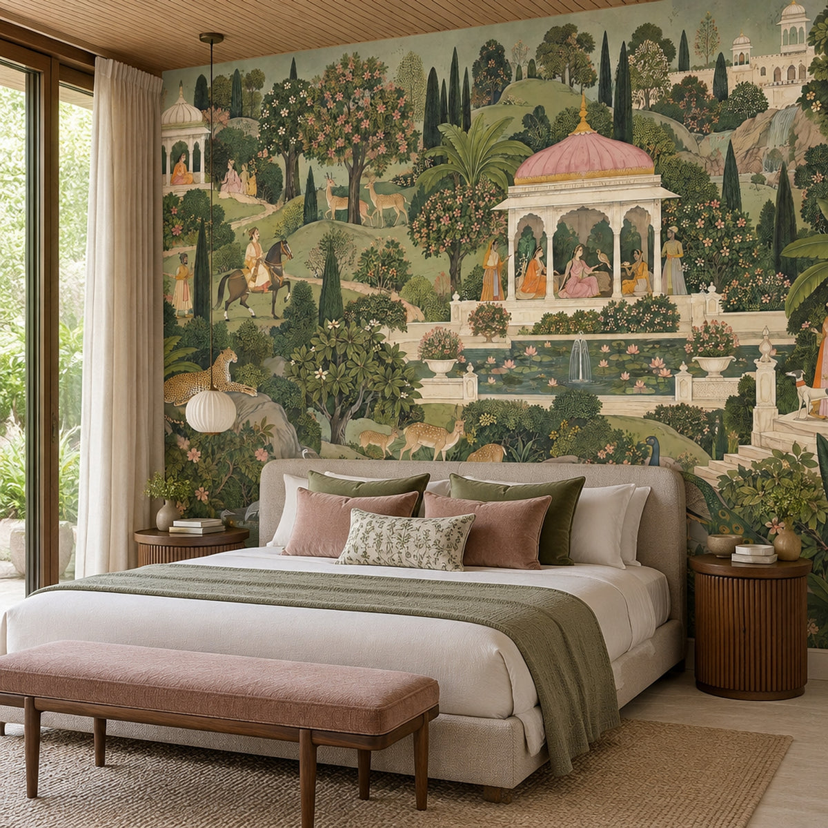 Mughal Garden Pavilion Wallpaper Indian Palace Scene Wall Mural