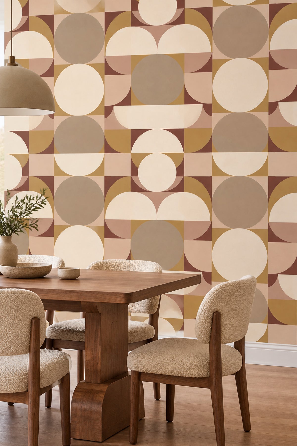 Overlapping Circles Wallpaper Mid Century Modern Geometric Panels