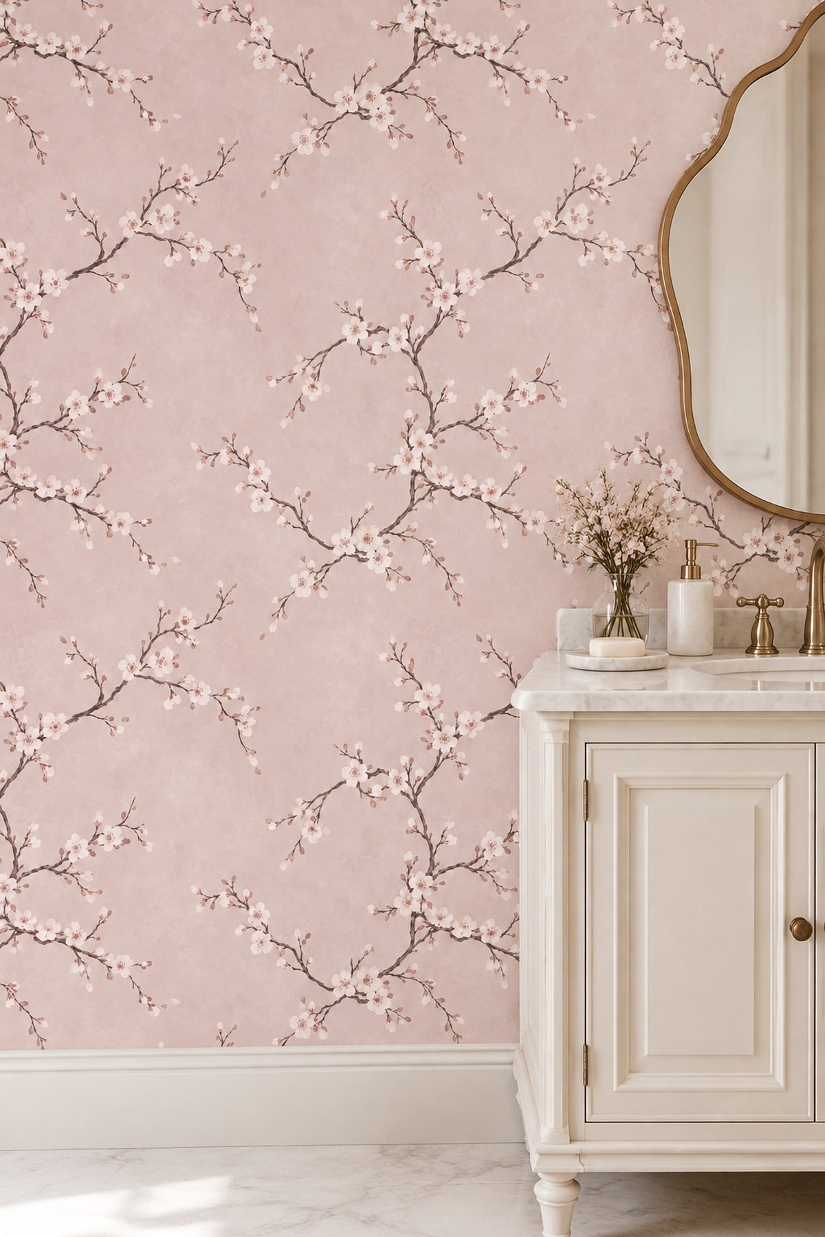 Cherry Blossom Wallpaper Watercolor Pink Branches