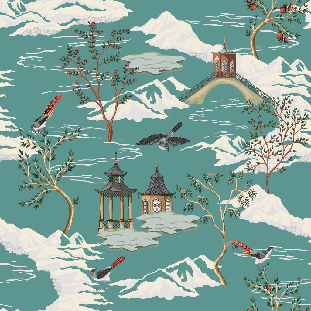 Scenic Landscape Wallpaper Mountain Wall Mural pattern artwork