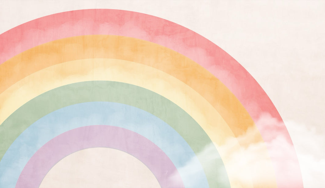 Pastel Rainbow Kids Room Wall Mural pattern artwork