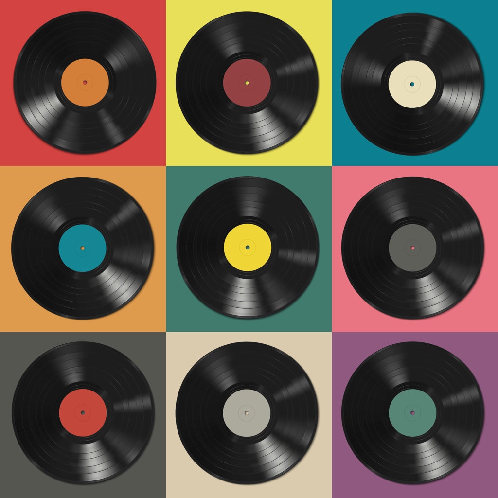 Vinyl Records Wallpaper Geometric Pop Art Wall Decor pattern artwork