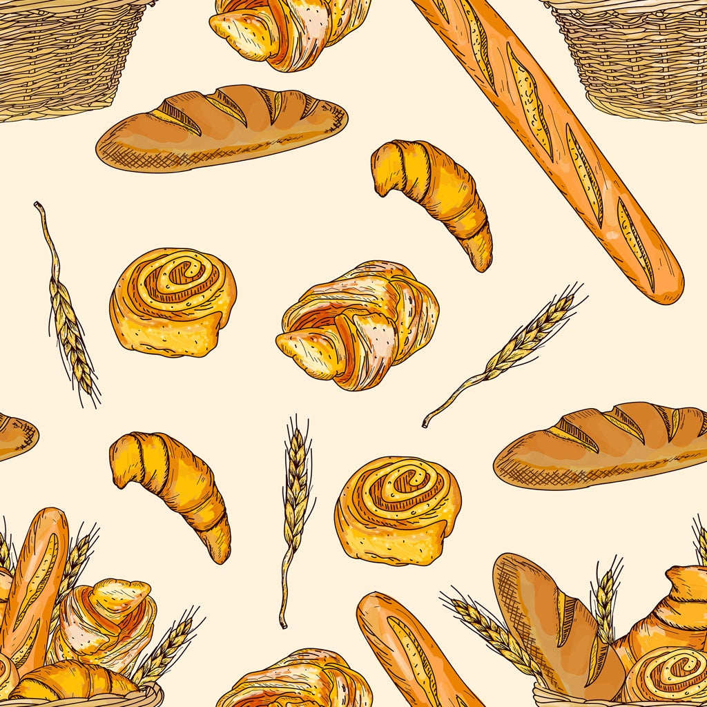 Bakery Wallpaper Wheat Mural Rustic Wall Decor pattern artwork
