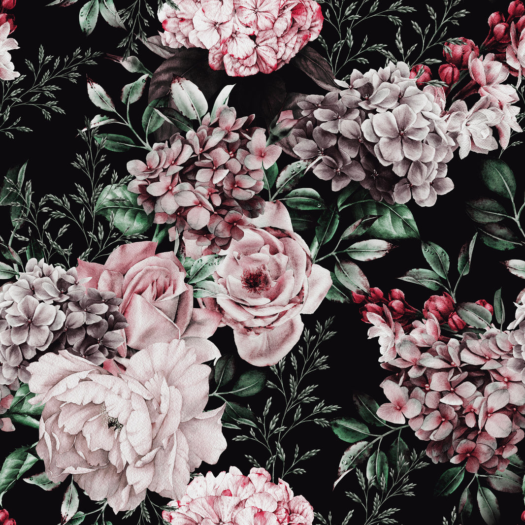 Luxurious Dark Floral Rose Wallpaper pattern artwork
