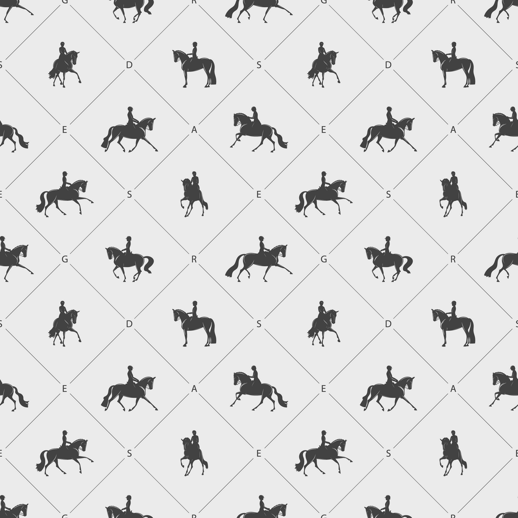 Light Gray Equestrian Silhouette Wallpaper pattern artwork