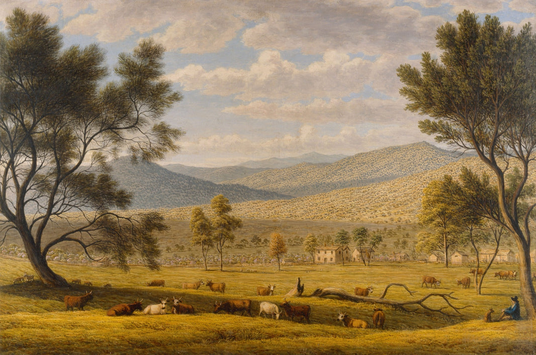 Serene Countryside Meadow Landscape Wall Mural pattern artwork