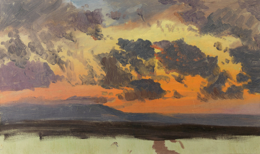 Vibrant Sunset Sky Oil-Painting Wall Mural pattern artwork