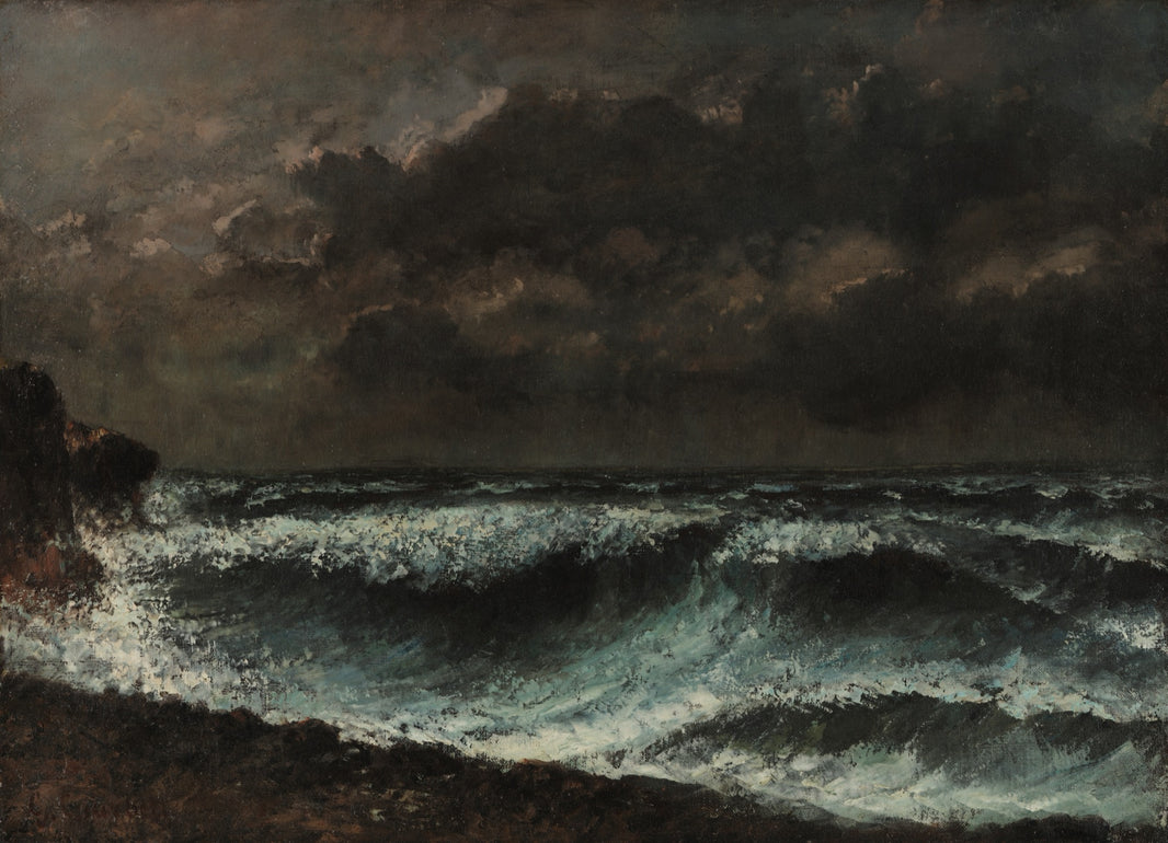Dark Stormy Ocean Landscape Wall Mural pattern artwork