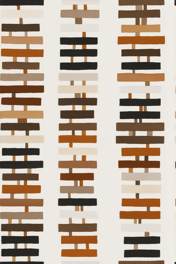 Abstract Geometric Wallpaper Stacked Rectangles Removable Earth Tones Wall Art pattern artwork