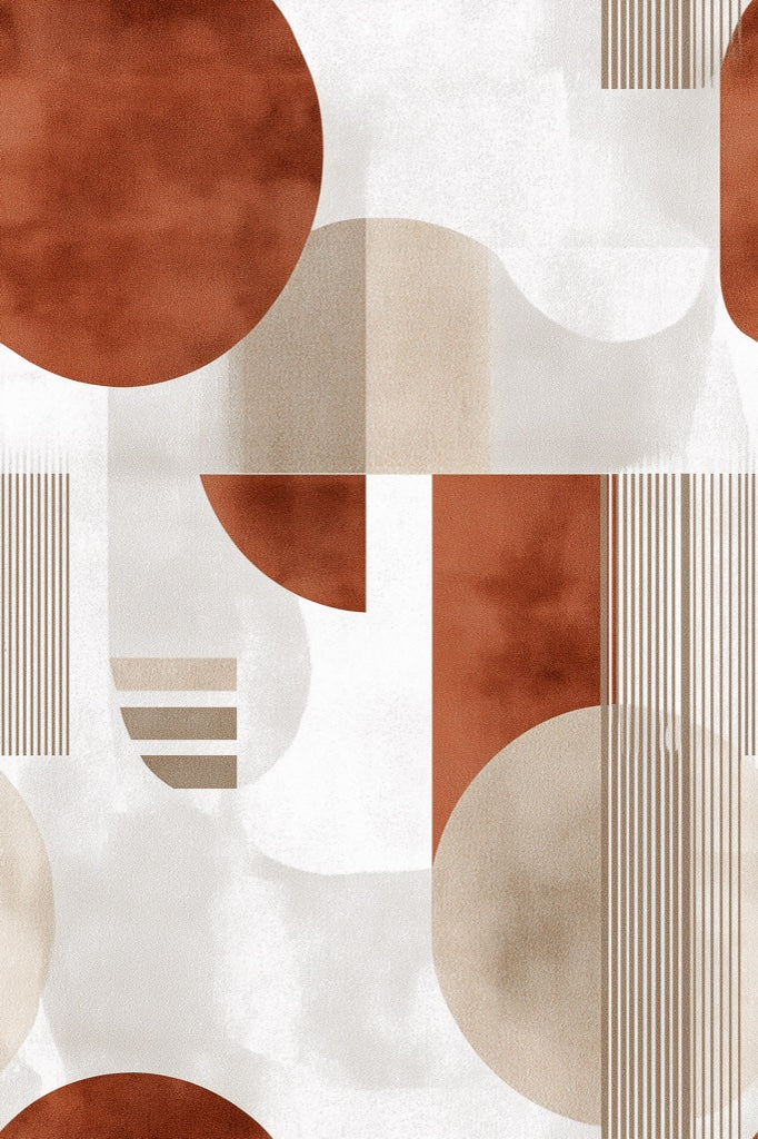 White Background Wallpaper Mid Century Modern Decorative Mural pattern artwork