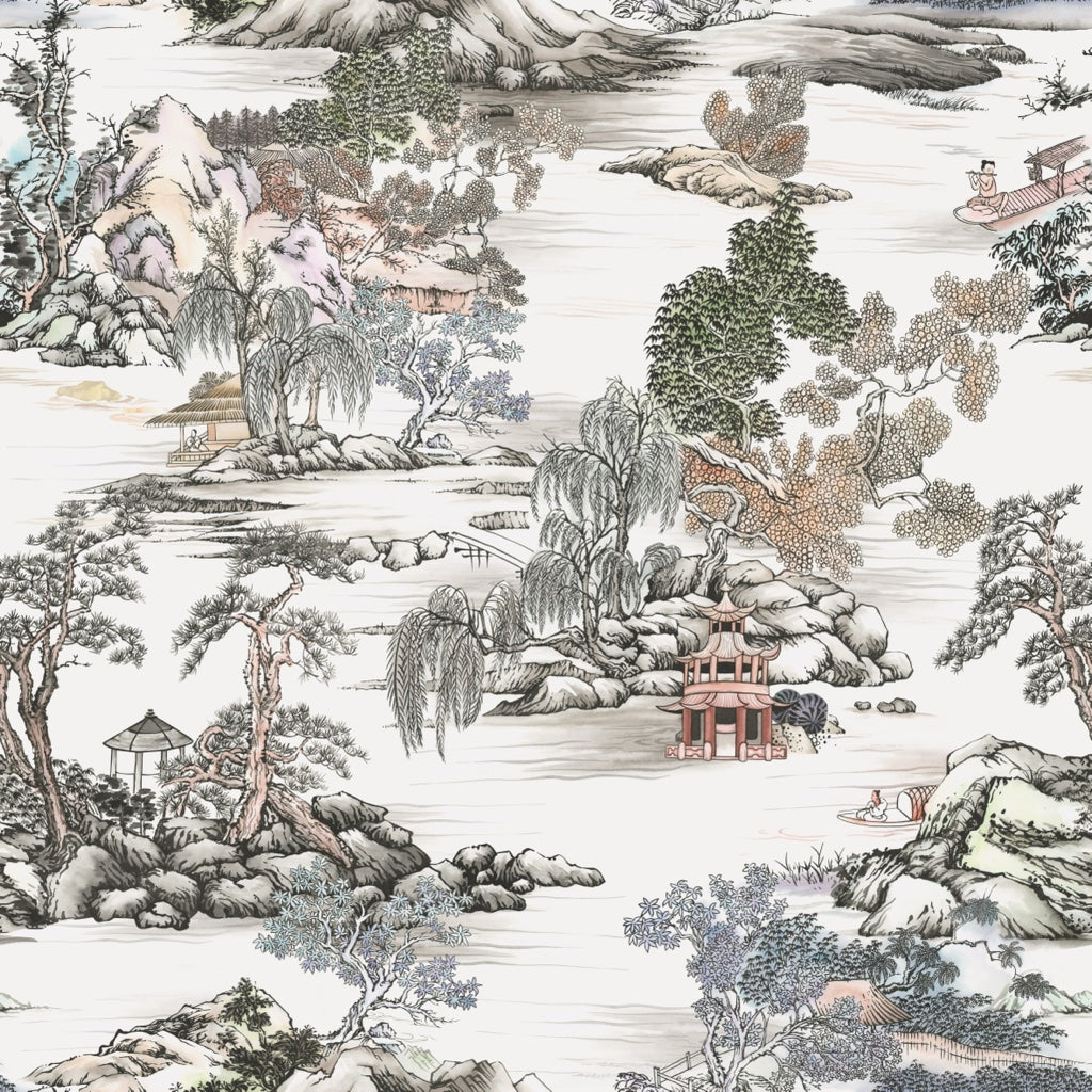 Oriental Landscape Wallpaper Scenic Nature Wall Mural pattern artwork