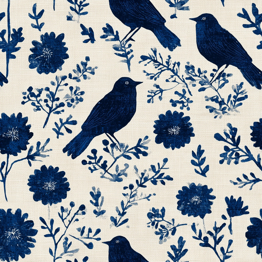 Vintage Birds Wallpaper Floral Removable Scandinavian Wall Mural pattern artwork