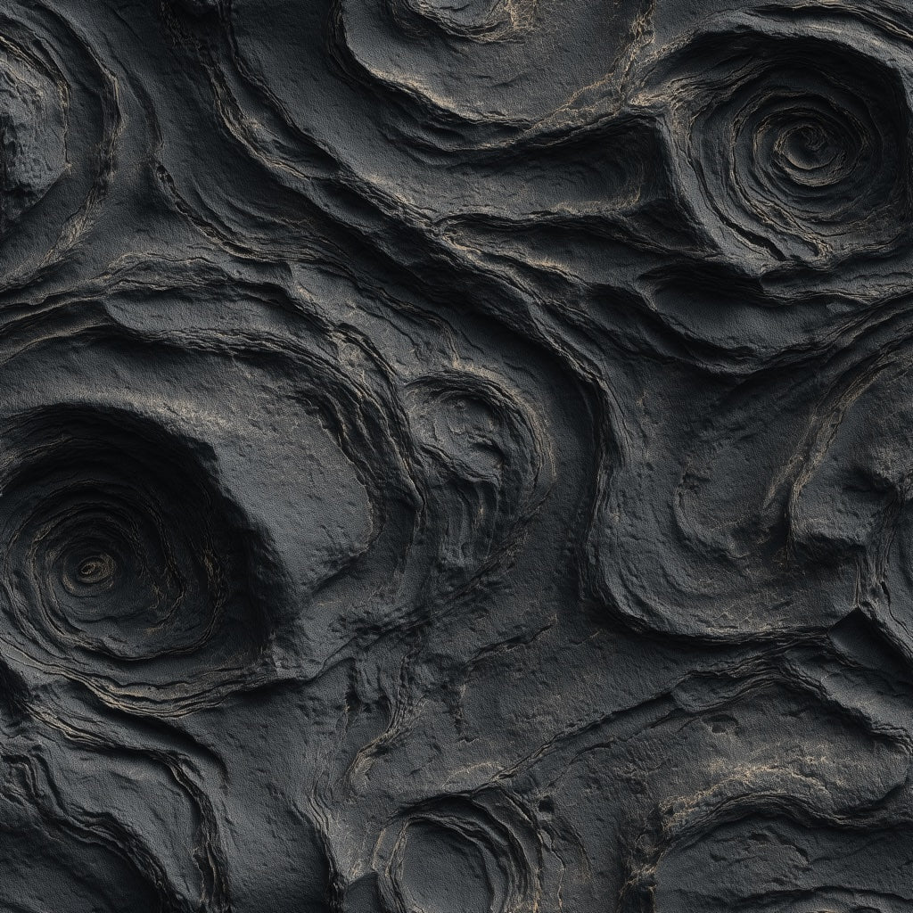Abstract Stone Texture Wallpaper Black Charcoal Removable Lava Rock Wall Decor pattern artwork