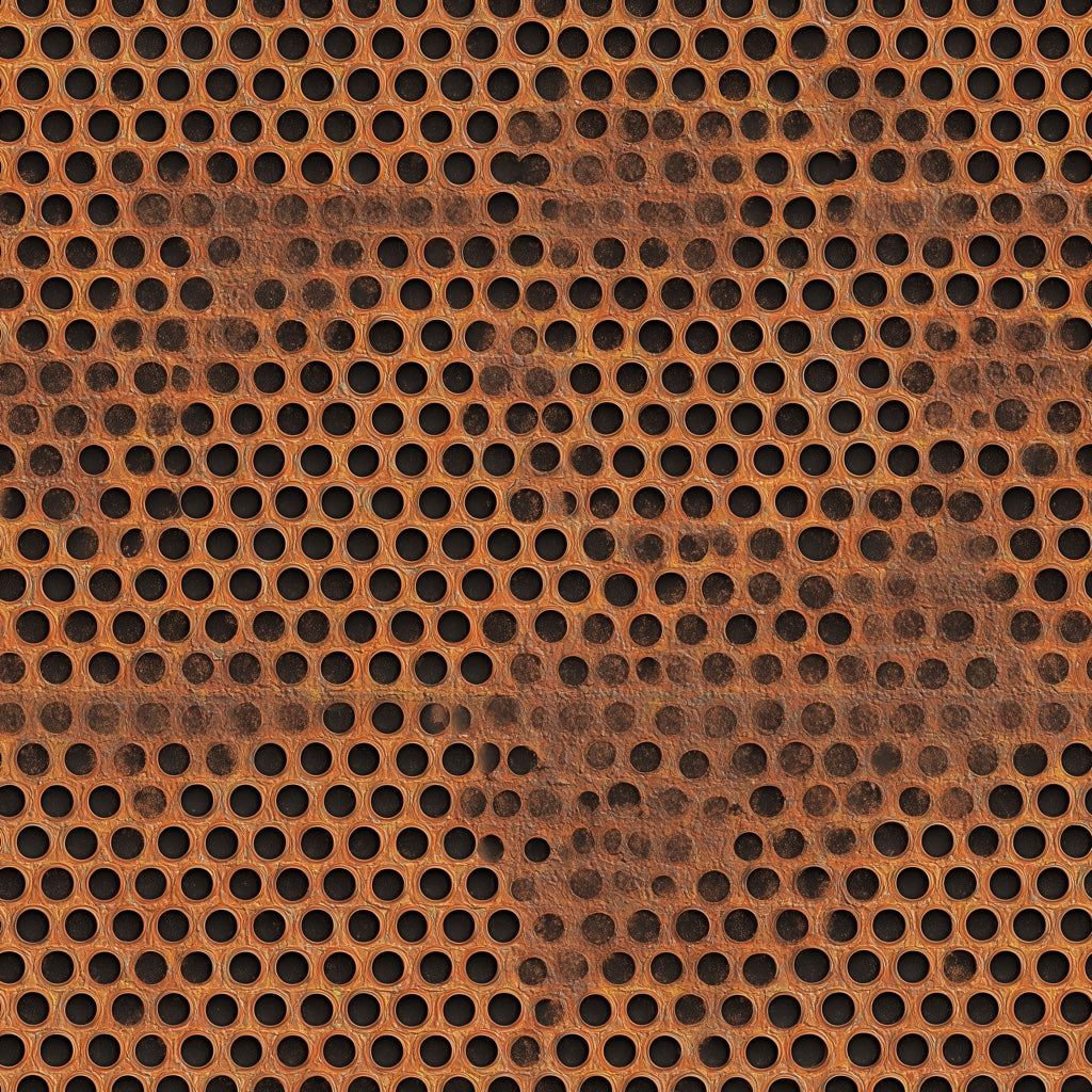 Perforated Panel Wallpaper Dark Rusty Metal Removable Wall Decor pattern artwork