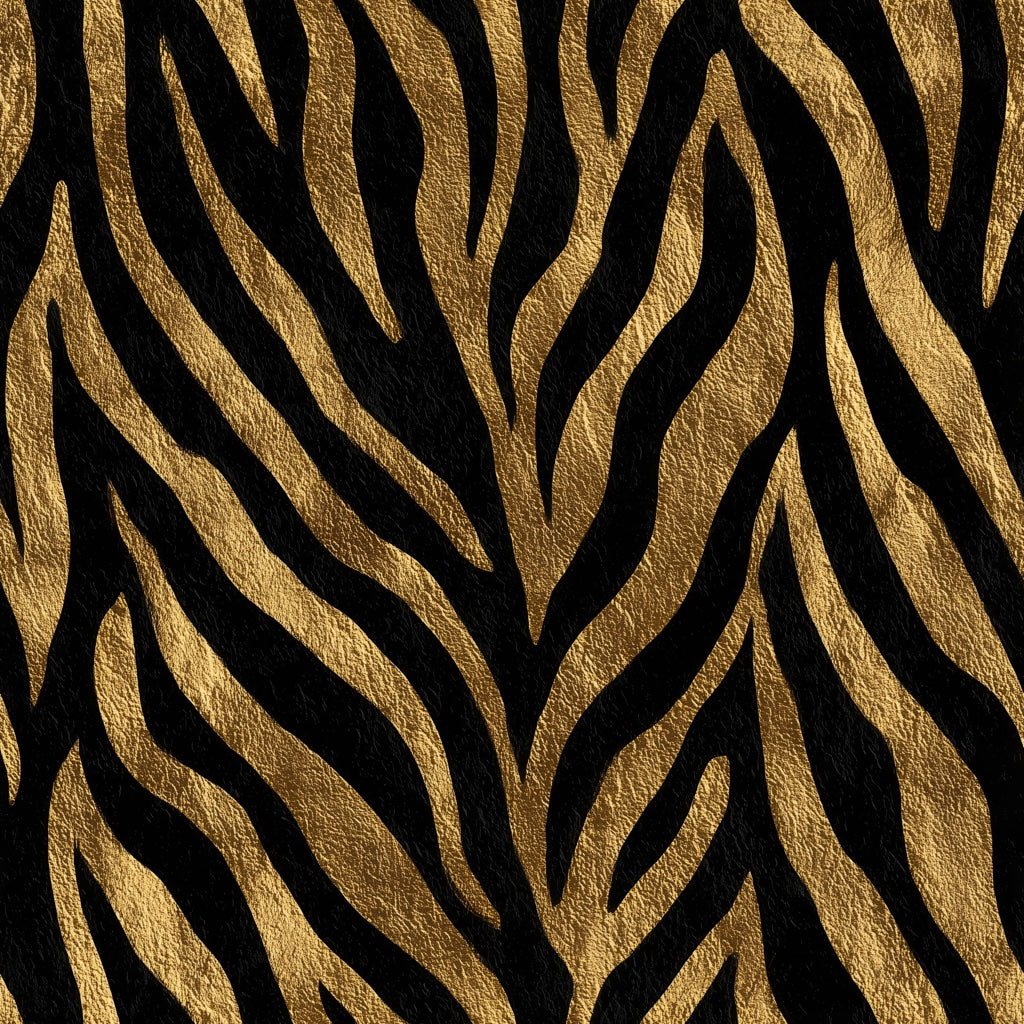 Black And Gold Wallpaper Zebra Stripes Removable Animal Print Wall Decor pattern artwork