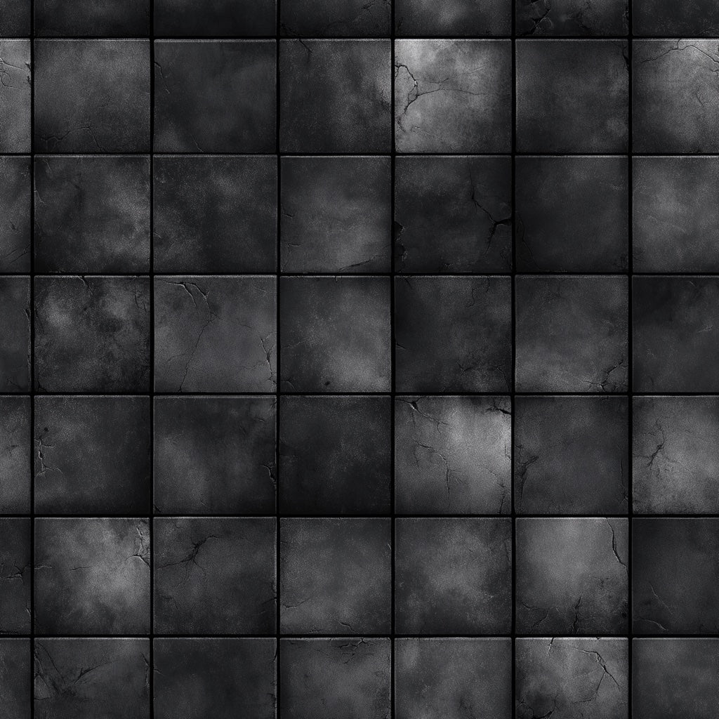 Black Tile Wallpaper Geometric Grid Concrete Look Removable Wall Decor pattern artwork