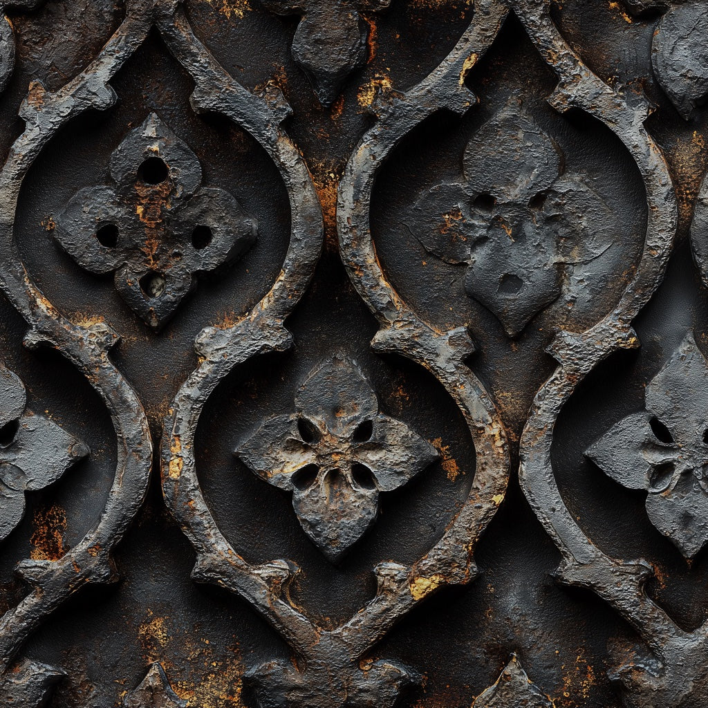Wrought Iron Wallpaper Rust Removable Moroccan Trellis Wall Decor pattern artwork