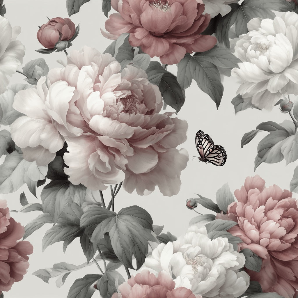 Muted Green Wallpaper Vintage Floral Wall Decor pattern artwork