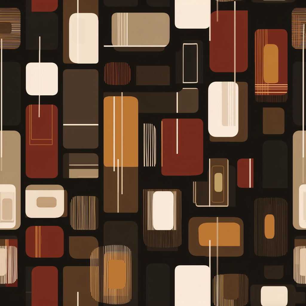 Mid Century Modern Wallpaper Retro Geometric Removable Wall Decor pattern artwork