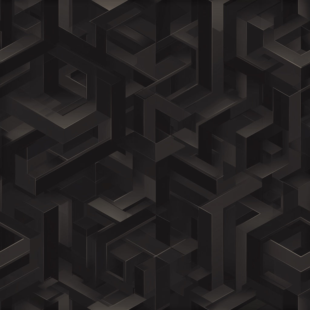Isometric Wallpaper Geometric Dark Decorative Mural pattern artwork