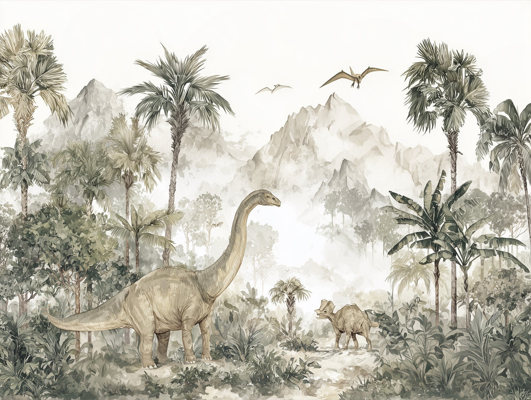 Dinosaurs Wallpaper Prehistoric Removable Nature Wall Mural pattern artwork