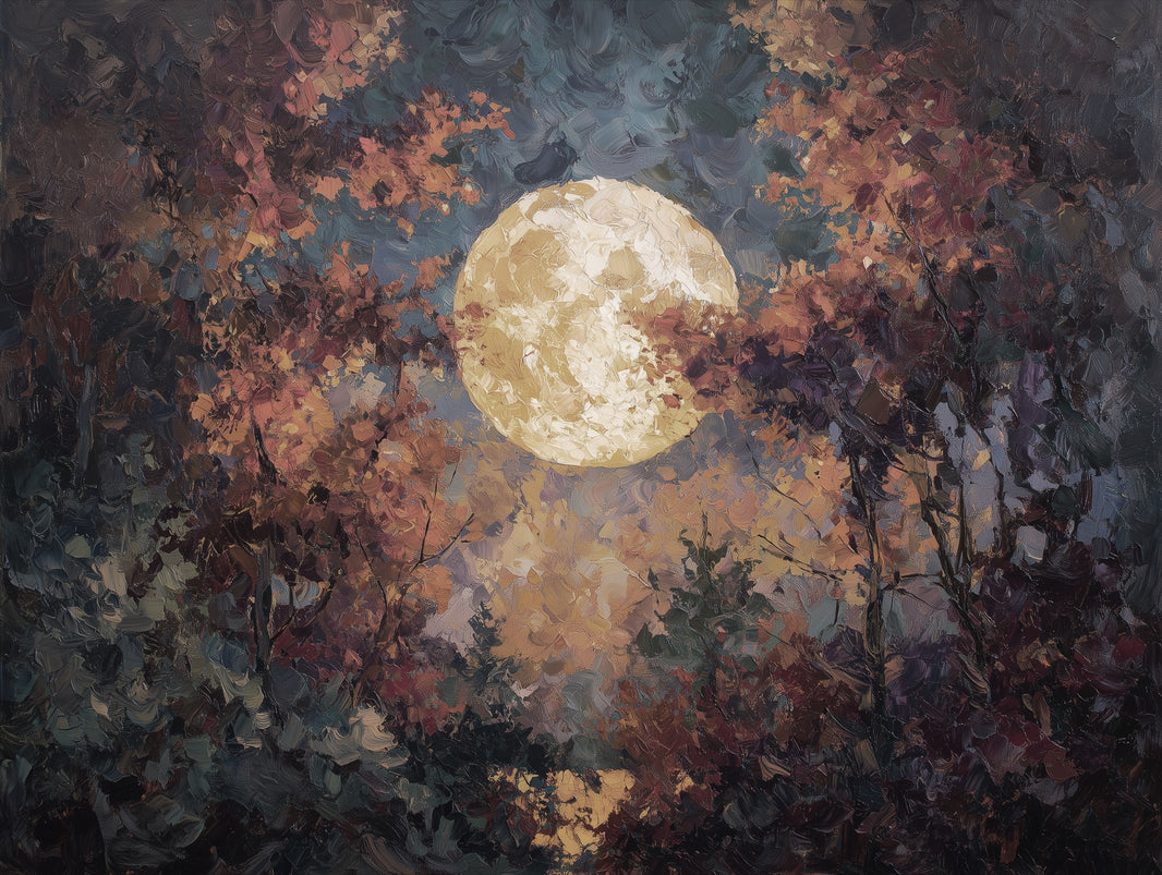 Moon Wallpaper Trees Abstract Removable Wall Decor pattern artwork