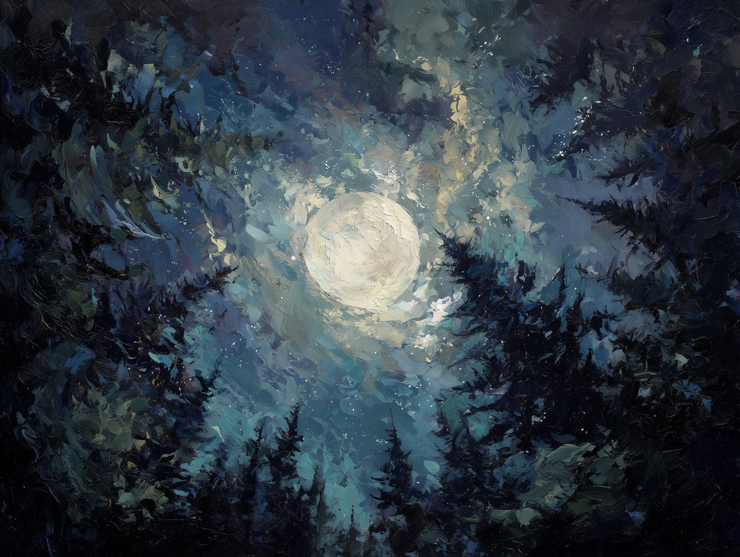 Moon Wallpaper Night Forest Removable Wall Decor pattern artwork