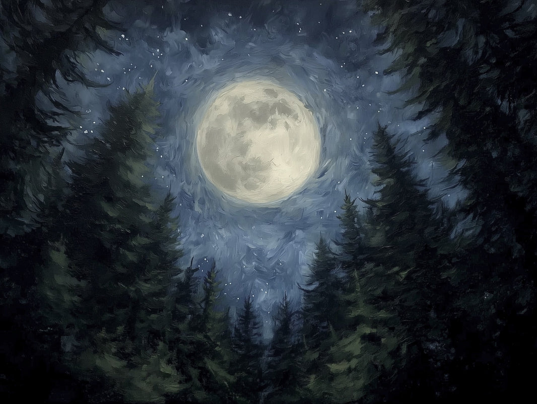 Mystical Moon Wallpaper Forest Removable Night Wall Decor pattern artwork