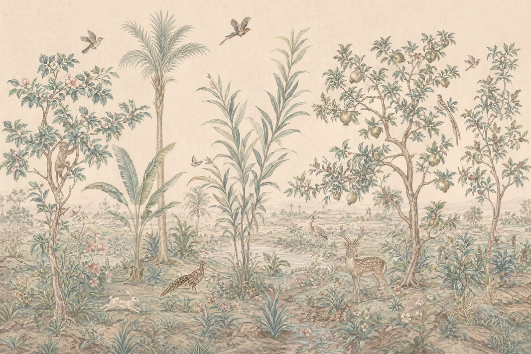 Vintage Wallpaper Pastoral Landscape Removable Botanical Wall Decor pattern artwork