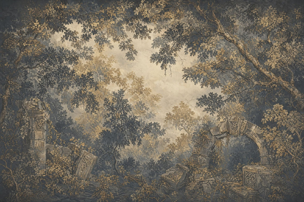 Woodland Wallpaper Classical Ruins Stone Arch Wall Mural pattern artwork