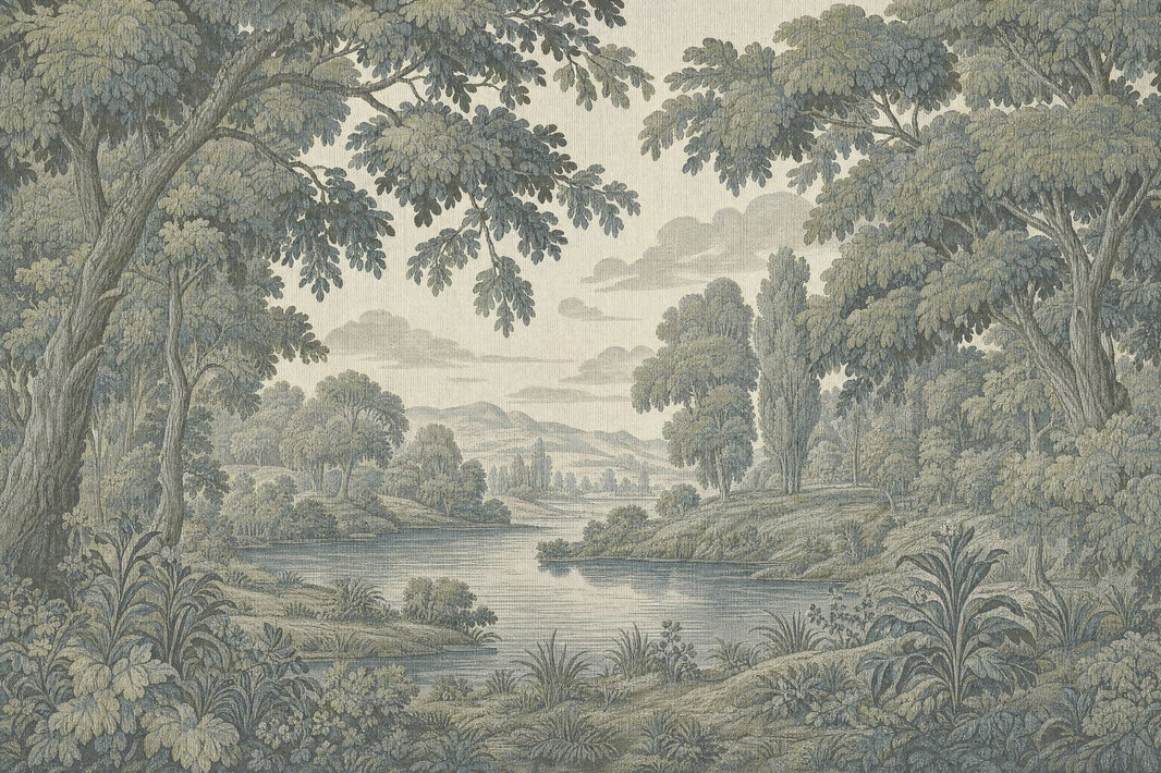 Landscape Wallpaper Toile Pastoral Wall Mural pattern artwork