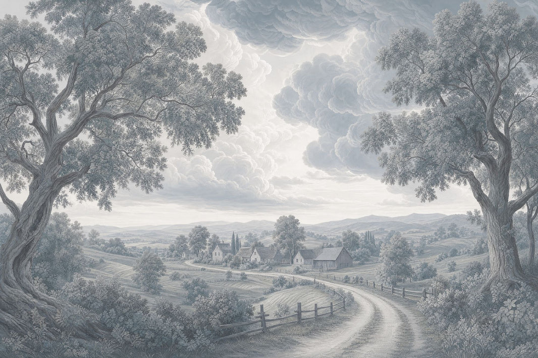 Pastoral Landscape Wallpaper Country Farmhouse Rolling Hills Removable Wall Decor pattern artwork