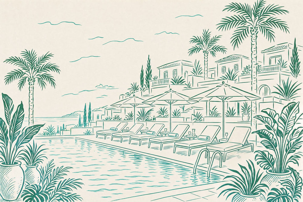 Walls Wallpaper Poolside Resort Removable Wall Decor pattern artwork