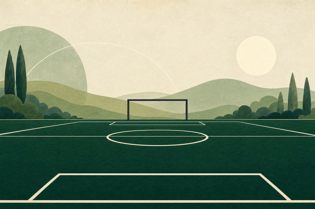 Muted Green Wallpaper Soccer Field Landscape Removable Wall Decor pattern artwork