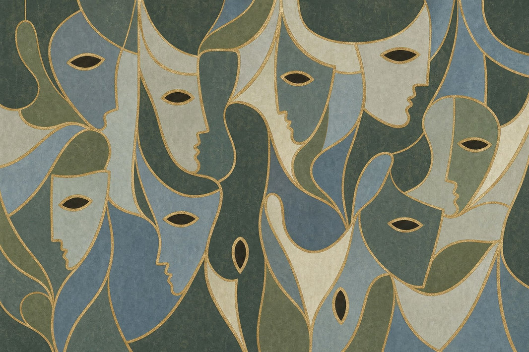 Muted Green Wallpaper Olive Blue Gray Removable Wall Decor pattern artwork