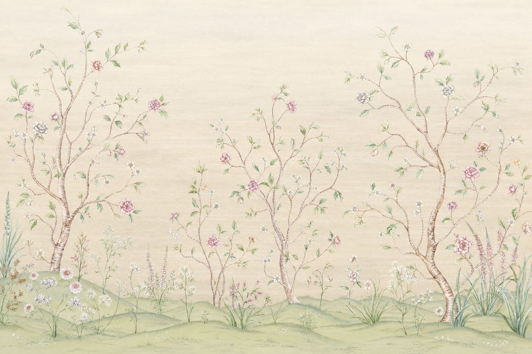 Muted Green Wallpaper Botanical Removable Watercolor Wall Decor pattern artwork