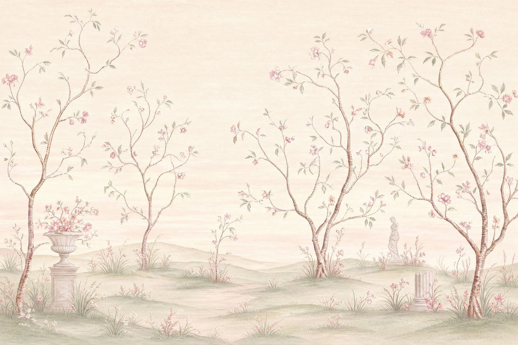Muted Green Wallpaper Blossom Pastel Removable Wall Decor pattern artwork
