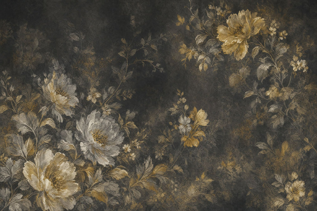 Dark Floral Wallpaper Moody Botanical Vintage Removable Wall Decor pattern artwork